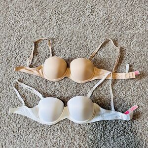 Victoria's Secret White and Tan Push-up Bras